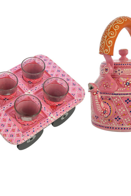 ALUMINIUM TEA KETTLE WITH 4 GLASS