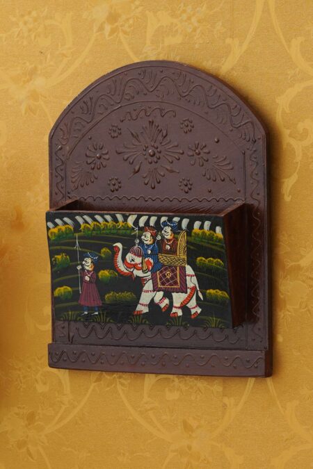 Wooden newspaper stand